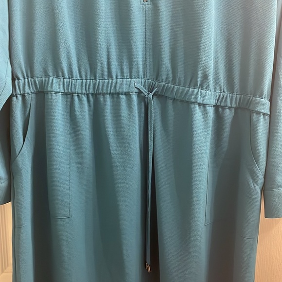 Teal dress. Singh waist. Can be worn as a long sleeve or 3/4 length. - Picture 2 of 6